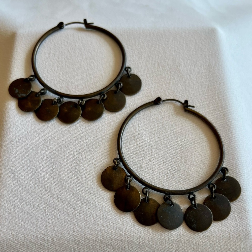 Vintage Robert Rose Hoop Earrings - Picture 14 of 16